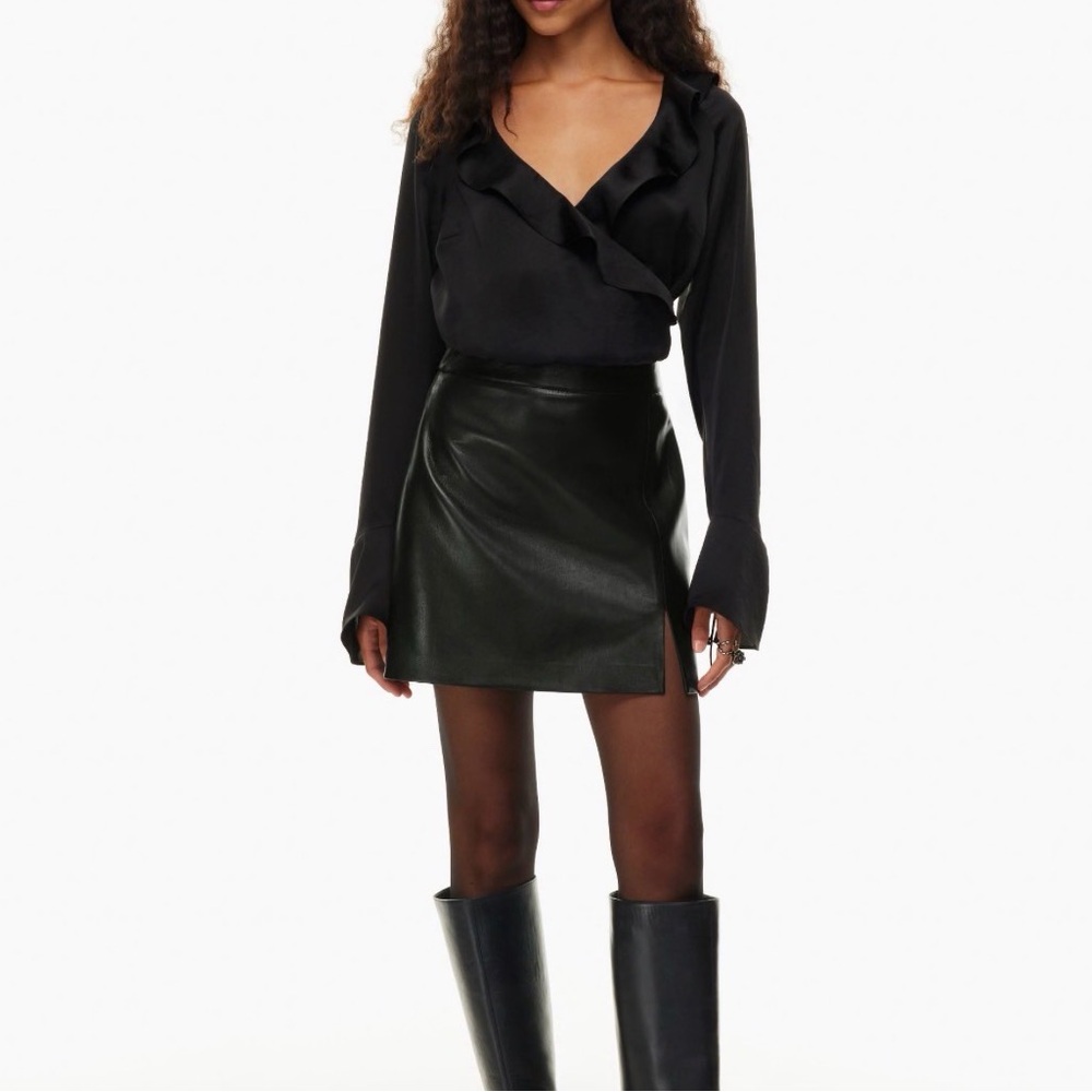 High-waisted Vegan Leather Mini Skirt